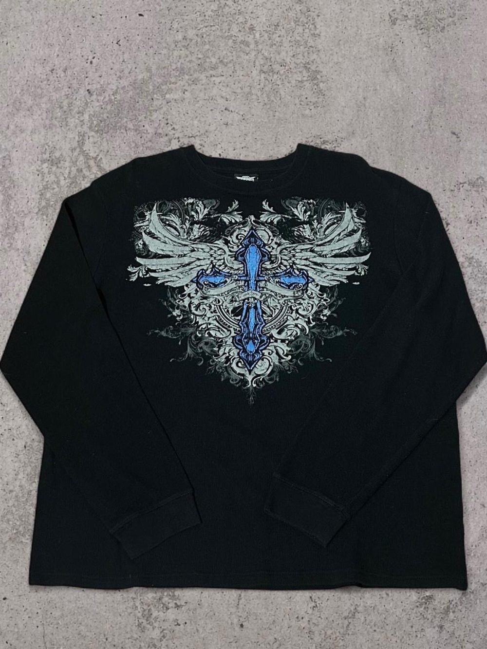 MMA Elite Black Thermal Cross Graphic Long Sleeve Top 2XL